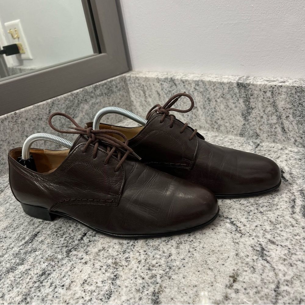 Salamander German dark brown genuine leather Oxford derby shoes sz 8